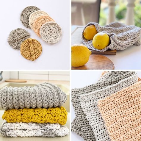 Free Crochet Patterns For 3 Weight Yarn, Worsted Cotton Crochet Patterns, Easy Crochet Cotton Patterns, Polyester Yarn Crochet Projects, Peaches And Cream Yarn Projects, Crochet Pattern Cotton Yarn, Sugar N Cream Yarn Projects, Things To Make With Cotton Yarn, Small Cotton Yarn Crochet Projects