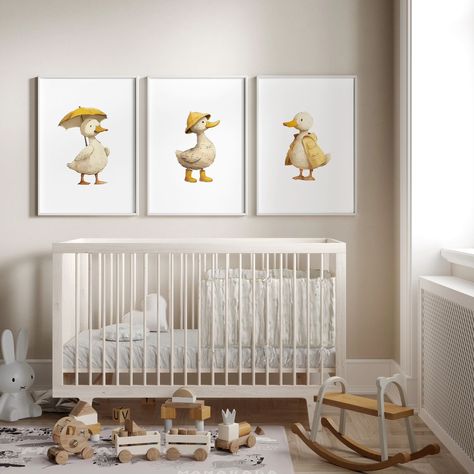 NEW white ducks in yellow rain gear printable wall art. These adorable prints are an afforadable addition to your nursery, playroom, bathroom or mudroom. Now available at whiteduckprints.etsy.com ✅️ Follow @whiteduckprints for children's room inspiration #whiteducks #nurserywallart #nurseryroomideas #nurseryideas #nurseryroominspo #nurserydecor #nurseryinspiration #nurseryart #playroomideas #playroomdecor #bathroomdecor #bathroomart #mudroomideas Little Duckling Nursery, Duckling Nursery, Playroom Bathroom, Duck Nursery, Nursery Playroom, Nursery Inspo, Rain Gear, Nursery Inspiration, Playroom Decor