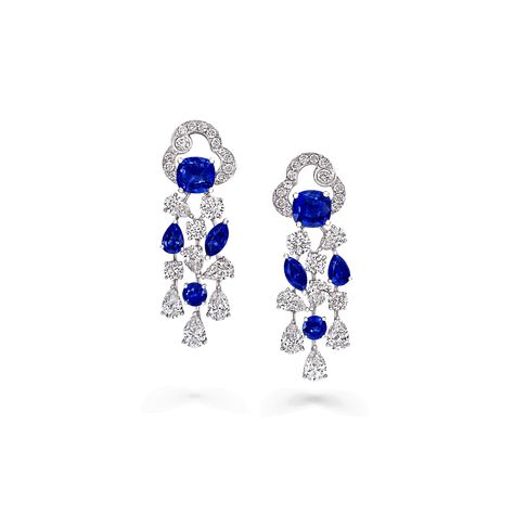 A pair of Graff Sapphires and Diamonds Nuage Earrings Graff Sapphire, Graff Jewelry, Graff Diamonds, Earrings Sapphire, Diamond Chandelier Earrings, Diamond Chandelier, High Jewellery, Fine Diamond Jewelry, Search Bar