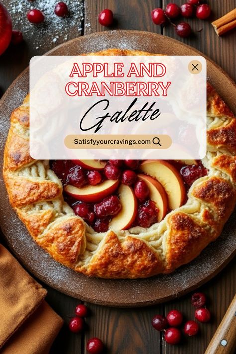 Apple and Cranberry Galette - Satisfy Your Cravings Apple Cranberry Galette, Cranberry Apple Galette, Apple Pie Galette, Fruit Galette Recipes, Cranberry Apple Dessert, Apple Cranberry Recipes, Galette Recipe Desserts, Rustic Galette, Cranberry Galette