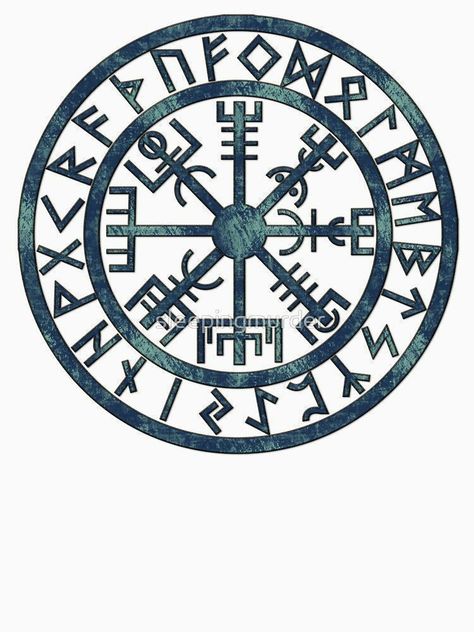 Simbols Tattoo, Viking Compass Tattoo, Circular Tattoo, Viking Tattoo Symbol, Viking Tattoo Sleeve, Art Viking, Symbole Viking, Blue Grunge, Rune Tattoo