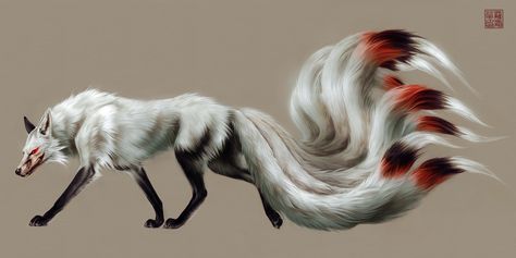 #Fox #nine-tailed by toedeledoki #1080P #wallpaper #hdwallpaper #desktop 9 Tailed Fox, Fox Wallpaper, Fox Artwork, Mythical Creatures Fantasy, Nine Tailed Fox, Alien Creatures, Fantasy Creatures Art, Anime Animals, Mythical Creatures Art