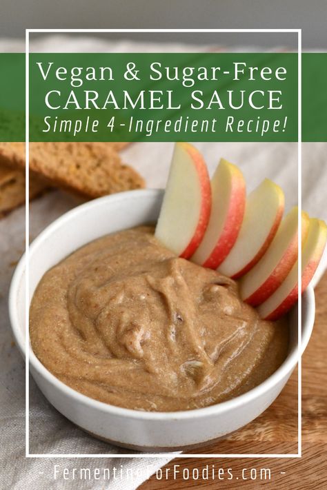 Healthy, vegan caramel sauce Date Sauce, Vegan Caramel Sauce, Dairy Intolerance, Caramel Dip, Vegan Caramel, Fermentation Recipes, Sugar Free Diet, Coconut Milk Recipes, Vegan Milk