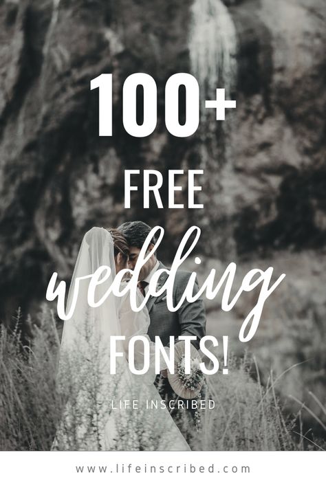 This is an awesome list of my favorite FREE wedding fonts! Many of them are also free for commercial use! Wedding Fonts Free, Sign Fonts, Business Fonts, Holiday Fonts, Cricut Wedding, Printable Invitation Templates, Popular Fonts, Best Free Fonts, Commercial Fonts