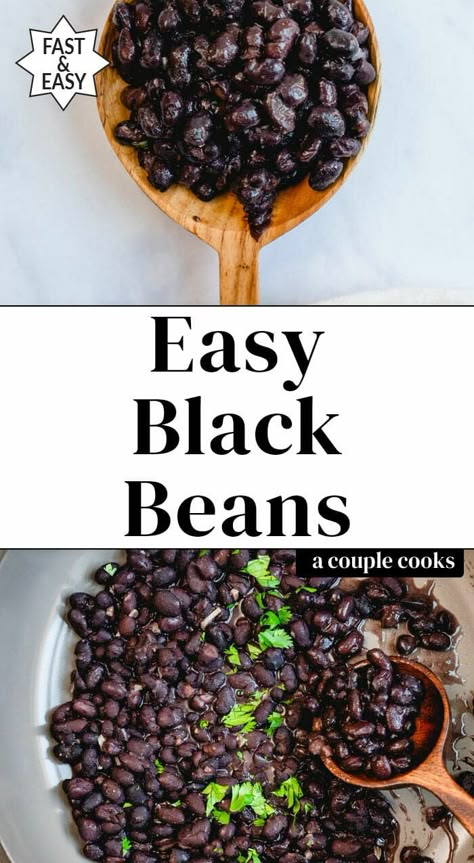 Here's the best trick: how to cook canned black beans in 5 minutes! This recipe transforms a bland can of beans into a flavor-packed dinner. #blackbeans #beans #blackbeansrecipe #easyblackbeans Mexican Black Beans Recipe, Black Beans Recipe, Mexican Black Beans, Mexican Side, Mexican Side Dishes, Can Of Beans, Black Beans And Rice, Black Bean Recipes, Grain Recipes