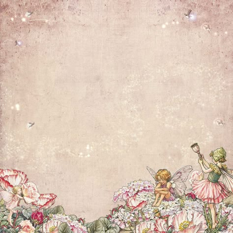 Fairy Scrapbook Paper, Fairy Background, Monogram Printable, Printable Lined Paper, Handmade Photo Albums, Papel Vintage, Arte Peculiar, Elves And Fairies, Cicely Mary Barker