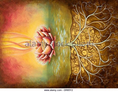 Lotus Flower Finitiness Water Roots Soil Flame Stock Photos ... Roots Drawing, Spirit Healing, Flame Tattoos, Water Illustration, Leaf Drawing, Lotus Tattoo, Tibetan Buddhism, Lotus Flower Tattoo, Lotus Flower