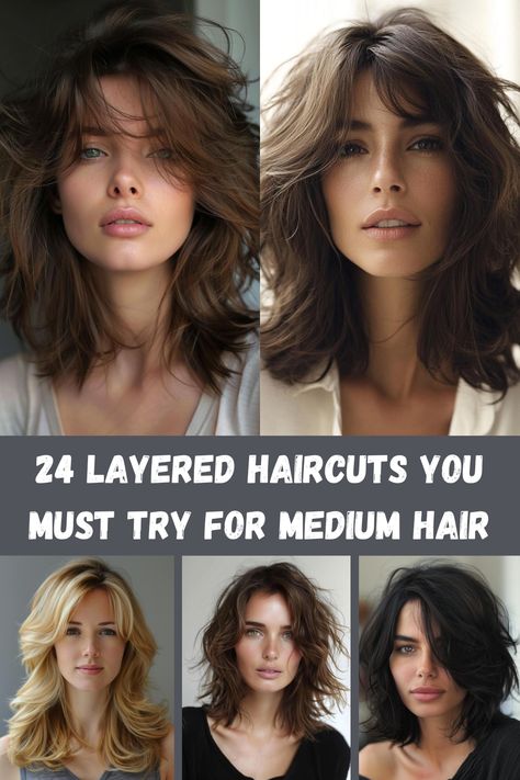 For medium-length hair, layers can work wonders. These 24 layered haircuts offer dimension and style, perfect for anyone looking to refresh their hair. Mid Length Hair Choppy Layers, Med Length Long Layers, Hairstyle Long Layers, Layered Haircuts For Volume, Layers For Fine Hair Medium, Mid Length Hair With Lots Of Layers, Extreme Layers Medium Hair, Medium Haircut With Short Layers, Medium Length Layered Brown Hair