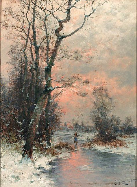 Winter Artist; Gernot Rasenberger. German 1940.: Era Victoria, Winter Picture, Winter Landscape Painting, Frosé, Winter Painting, 수채화 그림, Tableau Art, Winter Art, Jack Frost