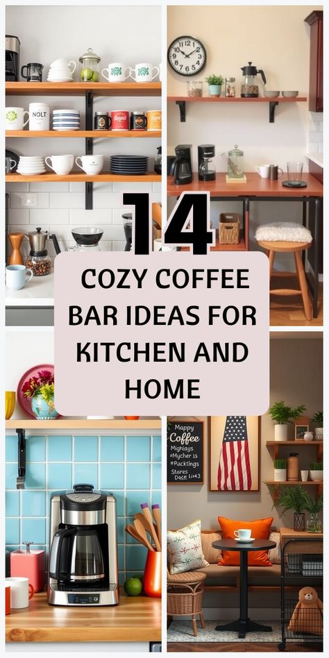 Limited on space? No problem! Explore practical coffee bar solutions designed for kitchens of all sizes, making it easy to enjoy your daily coffee ritual! Repurposed Coffee Bar Ideas, Small Diy Coffee Bar, Coffee Bar Lamp, Living Room Coffee Bar, Coffee Bar Ideas For Kitchens, French Country Coffee Bar, Coffee Bar Built In, Corner Coffee Bar Ideas, Countertop Coffee Bar