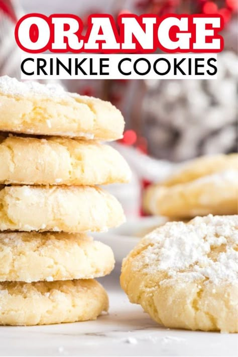 Orange Flavored Cookies, Orange Cookies Recipes Christmas, Orange Zest Recipes, Orange Cookies Recipes, Orange Juice Cookies, Orange Crinkle Cookies, Orange Desserts, Chocolate Marshmallow Cookies, Quick Cookies Recipes