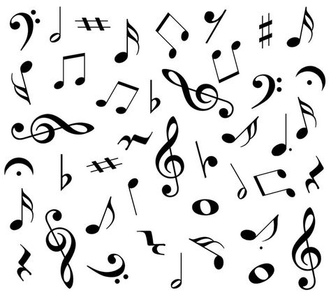 Random music symbols Music Notes Drawing, Music Note Symbol, Music Notes Background, Harmony Music, Music Notes Art, Symbol Drawing, Music Symbols, Music Painting, Music Backgrounds