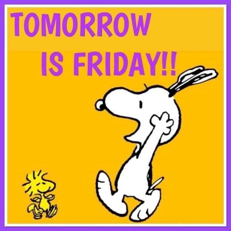 Tomorrow Is Friday, Daily Greetings, Snoopy Pictures, Peanuts Gang, Snoopy And Woodstock, Inner Child, Woodstock, Holiday Fun, Snoopy