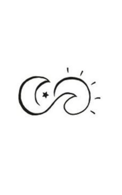 Ocean Stars Tattoo, Sun Moon Stars Waves Tattoo, Sun Moon Stars Ocean Tattoo, Wave And Star Tattoo, Sun Moon Wave Tattoo, Simple Ocean Tattoo, Tattoo Sol E Lua, 2x2 Tattoo Ideas, 2x2 Tattoo