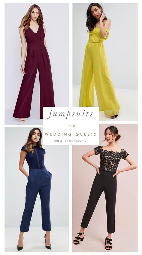 15 Jumpsuits You Can Absolutely Wear as a Wedding Guest | Dress for the Wedding Jumpsuit Outfit Wedding Guest, Jumpsuit Formal Wedding, Green Jumpsuit Outfit, Jumpsuit Outfit Wedding, Wedding Guest Romper, Dressy Jumpsuits, Dress For The Wedding, Birthday Dress 21st, Wedding Pantsuit