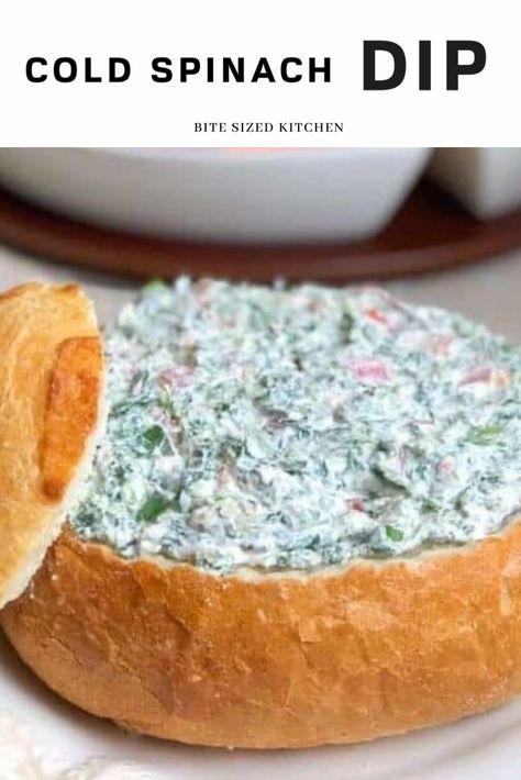 Spinach Dip No Mayo, Spinach Dip With Cream Cheese, Cold Spinach Dip, Spinach Dip Cold, Homemade Spinach Dip, Healthy Spinach Dip, Bread Bowl Dip, Best Spinach Dip, Dip With Cream Cheese