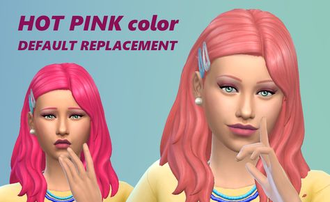 Mod The Sims - Dehottified: A Hot Pink Swatch Default Replacement Hair Color Swatches, Sims 4 Cc Eyes, Sims 4 Traits, Sims Games, Sims 4 Mm, Here We Go Again, Hair Color Pink, Sims 4 Cas, Hair Replacement