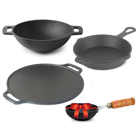 The Indus Valley Pre-Seasoned Cast Iron Cookware Set+ Free Tadka Pan|Tawa (30.5 Cm)+ Kadai (25.4 Cm/2.3L)+ Fry Pan (23 Cm/1.4L)|Kitchen Cooking Combo Pots & Pans Set Of 4Pcs Prime Day Deal M.R.P.: ₹6,330 -60% Offer Price - ₹2,549/- Click the link to buy https://amzn.to/3YcxakW #cookware #castiron #castironcookware #amazonfinds #amazonprimeday #amazonprimedaydeal #kitchenware #kitchenessentials #safecookware #bestcookware #cookhealthy #healthyfamily #healthfirst #healthlovers Safest Cookware, Cast Iron Cookware Set, Amazon Prime Day Deals, Indus Valley, Prime Day Deals, Iron Cookware, Amazon Prime Day, Cooking Pan, Pots Pans