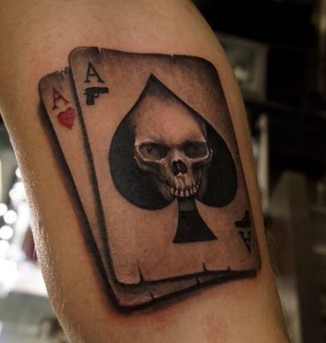 Aces And 8s Tattoo, Aces And Eights Tattoo Ideas, Aces Tattoo Design, 4 Aces Tattoo, Poker Cards Tattoo, Poker Card Tattoo, Playing Cards Tattoo Design, Gambler Tattoo, Ace Card Tattoo