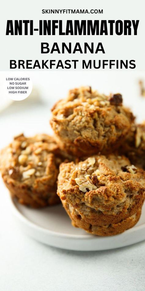 You need to try my guilt-free low calorie anti-inflammatory banana muffin recipe! The sweet combination of ripe bananas and other mouth-watering ingredients is just perfect while on an anti-inflammatory diet. #lowcalorierecipes #HowDoesAHealthyNutritionWork Inflammation Diet Recipes, Inflammation Foods, Anti Inflammation Recipes, Inflammation Diet, Healthy Version, Banana Muffin Recipe, Banana Breakfast, Fit Mama, Inflammatory Foods