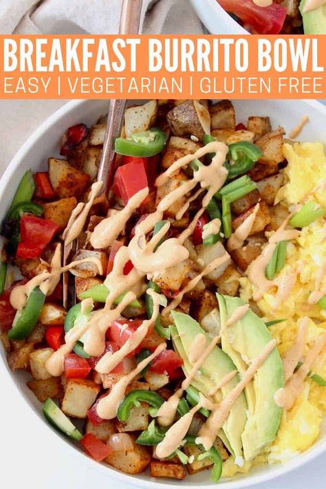 Vegetarian Breakfast Burrito, Breakfast Burrito Bowl, Easy Vegetarian Breakfast, Healthy Breakfast Bowls, Dairy Free Breakfasts, Breakfast Burrito, Vegetarian Breakfast Recipes, Gluten Free Recipes For Breakfast, 140 Pounds