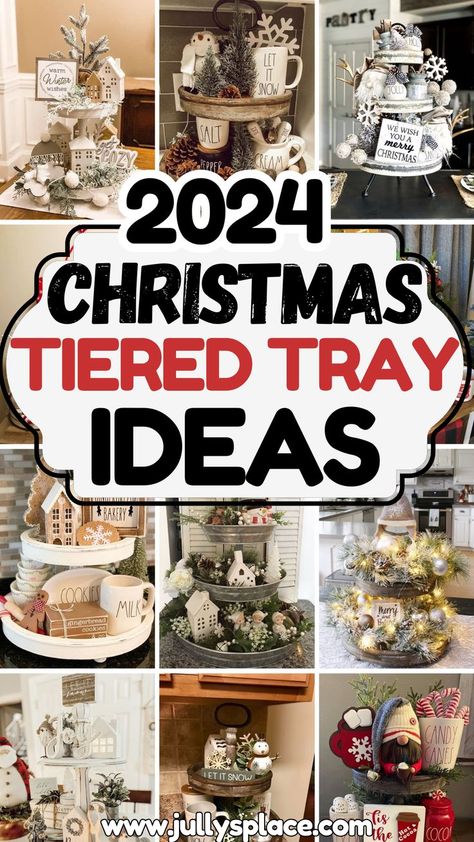 christmas tiered tray decor, christmas tiered tray ideas, christmas tiered tray decorations, christmas decor ideas, christmas decorations 3 Tier Christmas Centerpieces, Pottery Barn 3 Tiered Stand Christmas, Diy 2 Tiered Tray How To Make, Christmas Decor Ideas For Trays, Christmas Teared Tray, Christmas Themed Tiered Tray, Christmas Decor Tiered Tray, Decorative Christmas Tray Ideas, Tiered Tray Centerpiece