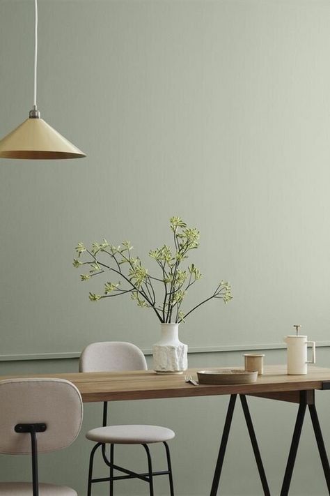 The Top 20 Green Paint colours of all time Green Paint Colors, Diane Keaton, Green Interiors, Room Interior Design, Dining Room Design, Wall Color, Ash Grey, Modern Dining, Living Design