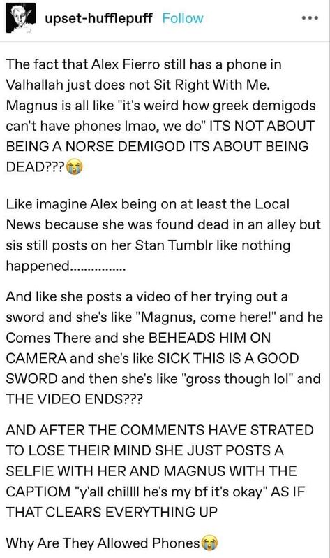 Create Your Demigod Oc, Magnus Chase Headcanon, Fierrochase Headcanon, Magnus Chase Books, Alex Fierro, Zio Rick, Rick Riordan Series, Greek Mythology Humor, Percy Jackson Head Canon