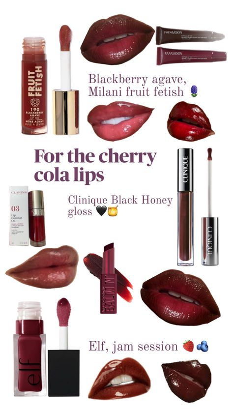 Cola Lips, Clinique Black Honey, Revlon Super Lustrous Lipstick, Cherry Lips, Revlon Super Lustrous, Black Honey, Make Up Inspo, Lips Makeup, Cherry Cola