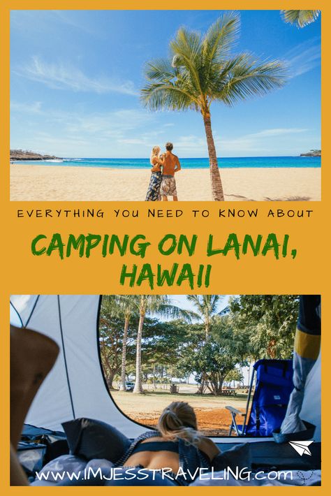 Find out how to camp on Lanai. A perfect weekend getaway from Maui. Lanai camping | Camping in Hawaii | via @I'm Jess Traveling Camping In Hawaii, Hawaii Camping, Birthday Camping, Travel Hawaii, Visit Hawaii, Usa Travel Guide, Hawaii Beach, Usa Travel Destinations, Camping Tips