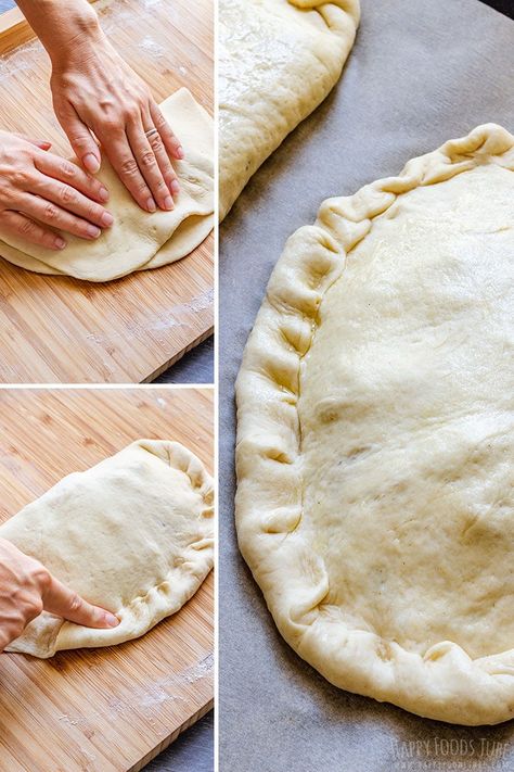 How to make Calzone Pizza Step 3 (Sealing) Making A Calzone, Best Calzone Recipe, Ooni Pizza Oven Calzone, How To Make Calzones At Home, How To Make A Calzone, Calzones With Pizza Dough, Calzone Dough Recipe, How To Make Calzones, Easy Calzone