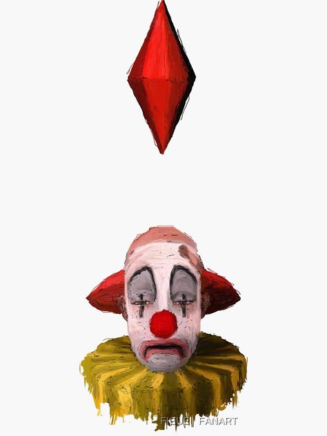 Clown Png Aesthetic, Ts4 Clown Cc, Silly Clown Tattoo, Sims 4 Clown Cc, Clown Holding Balloons Drawing, Clown Sticker, Clowncore Aesthetic, Tragic Clown, Clown Images