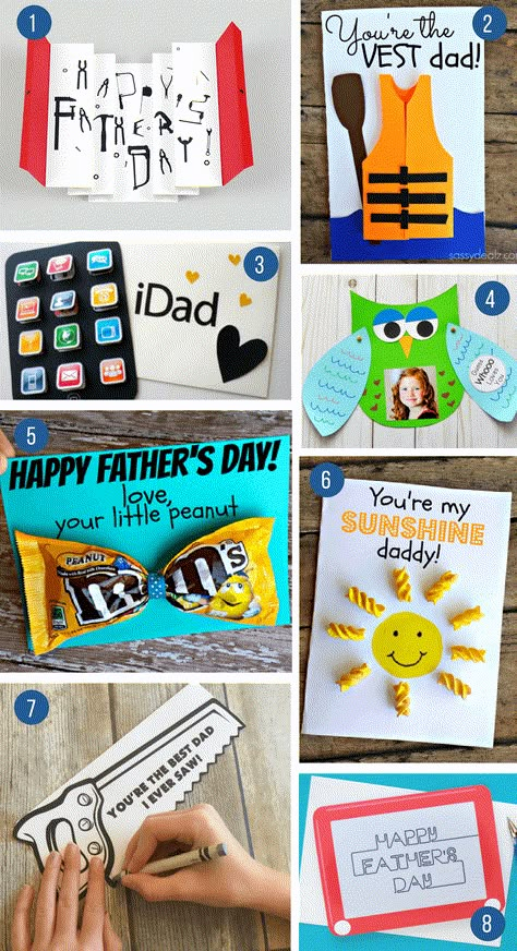 Best DIY Fathers Day Gift Ideas from kids | Easy crafts, free printables, meaningful cards, fun food and more unique projects for Dad or Grandpa that your kids can make! Handprint Cards, Diy Father's Day Cards, Kids Fathers Day Crafts, Fathers Day Craft, Diy Father's Day Crafts, Cards Origami, Easy Fathers Day Craft, Shoe Art Drawing, Fathers Day Gifts Ideas