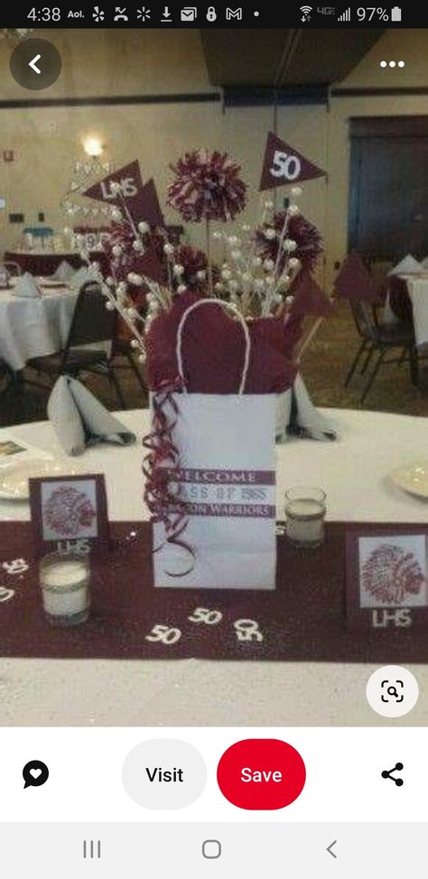 High School Reunion Planning, Family Reunion Centerpieces, School Reunion Decorations, Class Reunion Favors, Class Reunion Planning, 50th Class Reunion Ideas, Reunion Centerpieces, 10 Year Reunion, High School Class Reunion