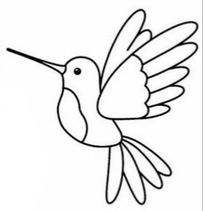 Simple Bird Drawing, Bird Pencil Drawing, Hummingbird Drawing, Bird Outline, Unique Wrist Tattoos, Wrist Tattoo Designs, Printable Flower Coloring Pages, Applique Stitches, Cartoon Birds