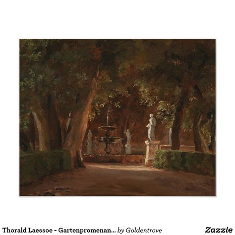 Thorald Laessoe - Gartenpromenande Villa Borghese, Rennaissance Art, Tableau Design, Historical Art, Old Paintings, Aesthetic Painting, Romantic Art, Ethereal Art, Classical Art