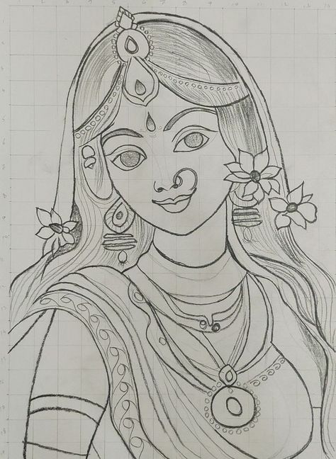 Radha Rani Canvas Painting, Radha Rani Drawing Pencil, Radha Drawing Pencil Easy, Radha Rani Mandala Art, Radha Painting Easy, Radha Rani Drawing Easy Sketch, Radha Drawing Pencil, Radha Drawing Easy, Radha Krishna Sketch Easy