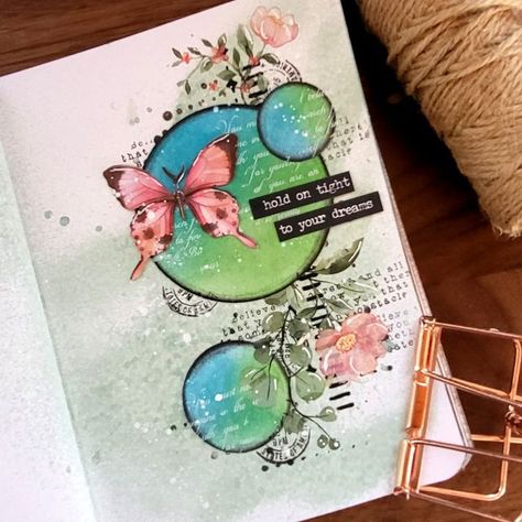 Stamperia Art Journal, Vicky Papaioannou Journals Mixed Media, Journal Clusters, Vicky Papaioannou, Mini Art Journal, Card Design Handmade, Travellers Notebook, Collage Ideas, Glue Book