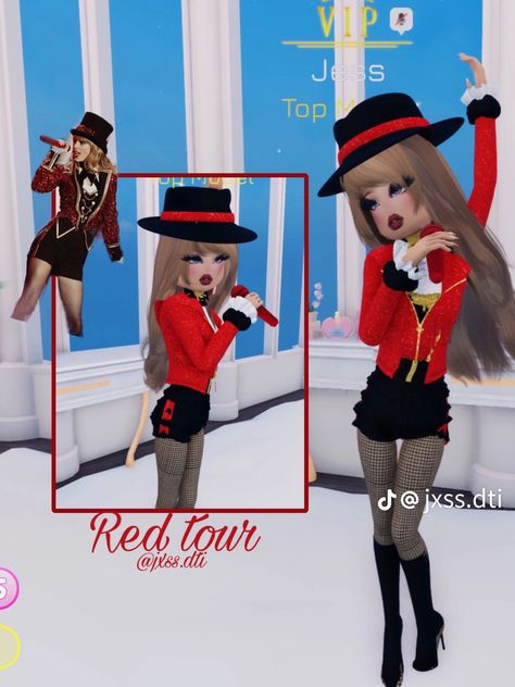 Red Dress Taylor Swift, Dti Outfits Taylor Swift, Taylor Swift Dti Outfit Ideas, Taylor Swift Dress To Impress Outfit, Dti Roblox Taylor Swift, Taylor Swift Dti Fits, Red Dti Outfits, Red Dress To Impress Outfit, Dress To Impress Taylor Swift