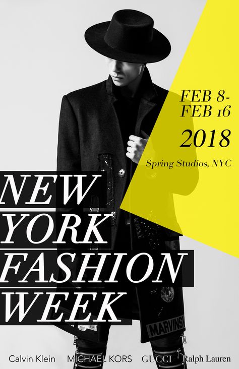 New York Fashion Week Poster Design. #posterdesign #poster #design #photography Fashion Week Poster, Fashion Show Poster, Fashion Poster Design, Fashion Banner, Fashion Graphic Design, Graphic Design Fun, Event Poster, Fashion Graphic, Fashion Event