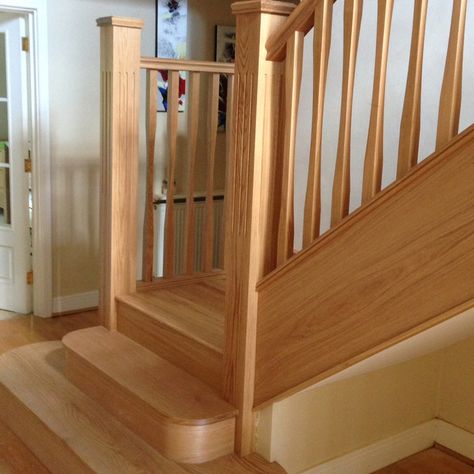 Abbott-Wade: Our gallery of staircase installations in a wide range of styles Wooden Staircase Railing, Oak Newel Post, Victorian Staircase, Oak Spindles, Oak Staircase, Oak Handrail, Metal Spindles, Bespoke Staircases, Stair Banister