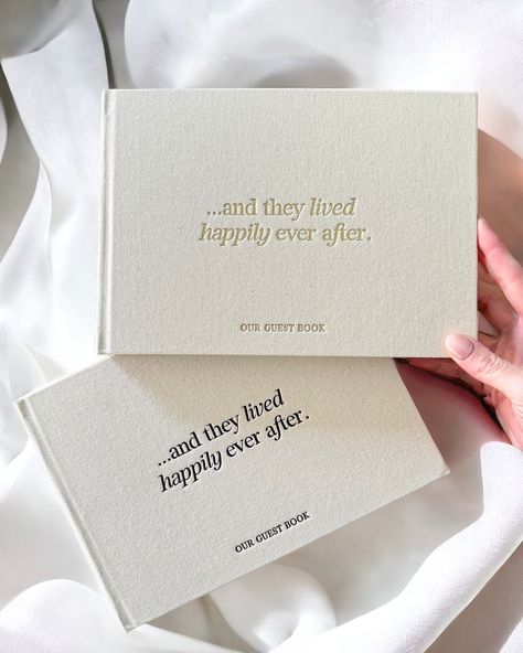 HAPPILY EVER AFTER - our NEW exclusively designed Linen Guest Books with pressed foil on natural unbleached linen are available to purchase now 🤍 Wedding Album Books, Wedding Album Cover Design, Book Couples, Photo Album Wedding, Coin Photo, Album Wedding, Wedding Guest Book Unique, Wedding Guest Books, Just Engaged