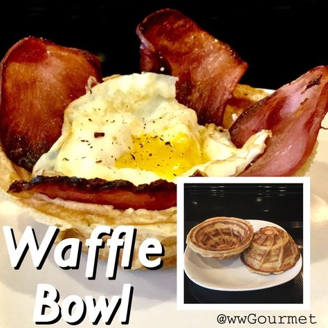 Cornbread Waffle Bowl, Waffle Bowl Recipe Ideas, Keto Chaffle Bowls, Dash Mini Waffle Bowl Maker Recipes, Waffle Bowl Recipes, Waffle Bowl Maker Recipes, Waffle Bowl Recipe, Waffle Bowl Maker, Dash Recipes