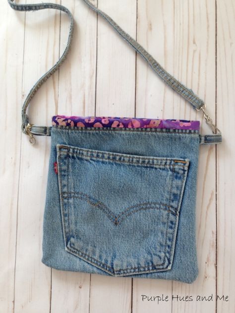 -Crafting, DIY, Projects, Decorating No Sew Denim Projects, Jean Pocket Purse, Recycling Denim, Sew Denim, Jeans Crafts, Denim Scraps, Denim Bag Patterns, Jean Purses, Denim Crafts Diy