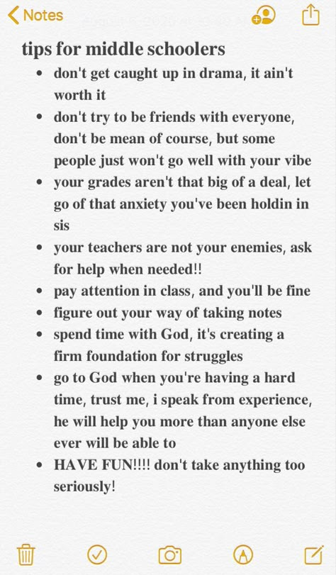 Things I Wish I Knew In Middle School, Things I Wish I Knew In High School, How To Be Cool In Middle School, Middle School Needs, School Tips For 7th Graders, How To Make Friends In Middle School, Tips For Middle Schoolers, Middle School Quotes, Middle School Aesthetic