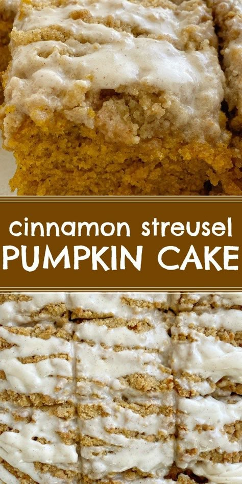 Pumpkin Cake With Streusel Topping, Pumpkin Crumb Cake Easy, Easy Pumpkin Coffee Cake With Streusel, Cinnamon Streusel Pumpkin Cake, Cinnamon Streusel Pumpkin Coffee Cake, Vanilla Pumpkin Cake, Pumpkin Streusel Bundt Cake, Homemade Pumpkin Cake Recipes, Pumpkin Honeybun Cake