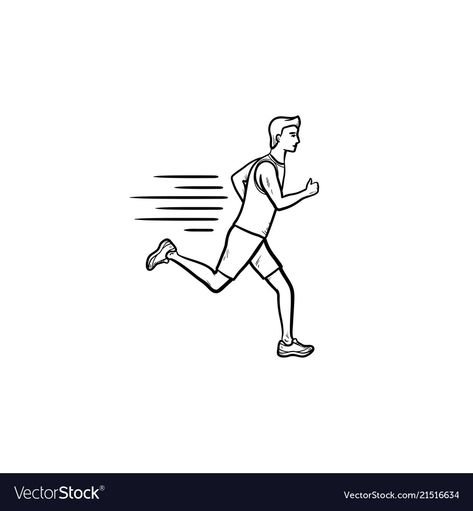 Running Man Drawing, Athletic Drawing, Running Sketch, Run Illustration, Running Icon, Running Drawing, Running Illustration, Running Cartoon, Run A Marathon