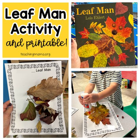 Leaf Man Activity Leafman Activities, Leaf Man Craft Preschool, Leaf Unit Preschool, The Leaf Theif Craft, Leaf Man Activities, Leaf Man Craft, Preschool Leaves, Art Project For Preschoolers, Project For Preschoolers