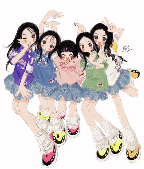 New Jeans Outfits Kpop, New Jeans Kpop Outfits, New Jeans Fanart, Newjeans Drawing, Super Shy Newjeans, Bunnies Newjeans, Newjeans Art, New Jeans Powerpuff, Kpop New Jeans