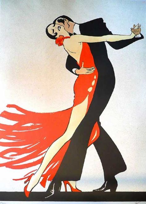 Gruau_6 Jacques Fath, Rene Gruau, Tango Dancers, Tango Dance, Couple Dancing, Pierre Balmain, Fashion Illustrator, Ballroom Dance, Harper's Bazaar